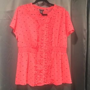 3/$15 Pink-black cat blouse